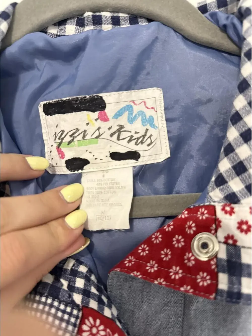 Kids Vintage 90s Patchwork Quilted Button-Up Jacket with Mixed Prints